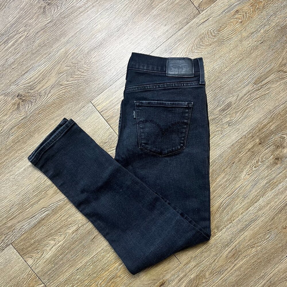 Levi's 311 Jeans Women's 28 x 26 Shaping Skinny Stretch Faded Black Denim